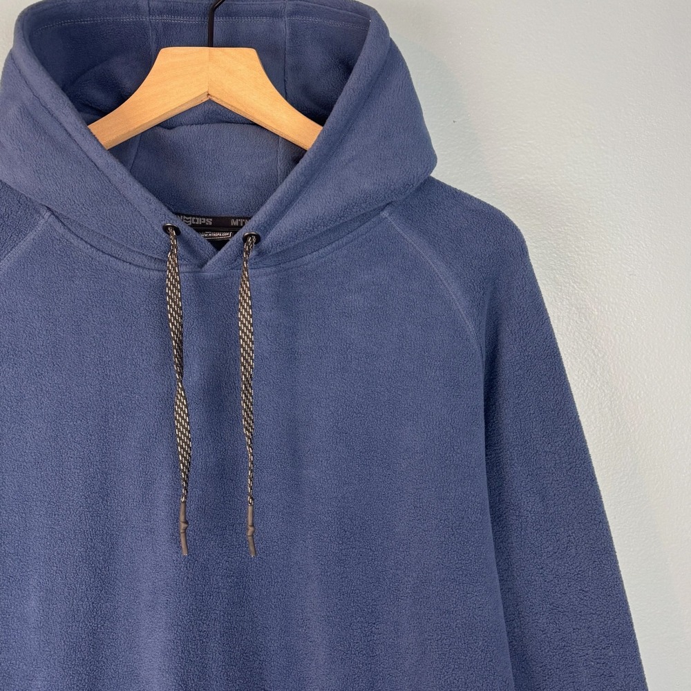 MTN OPS Men XL Blue Fleece Pro-Tech Hoodie Performance Stretch Pullover Tactical